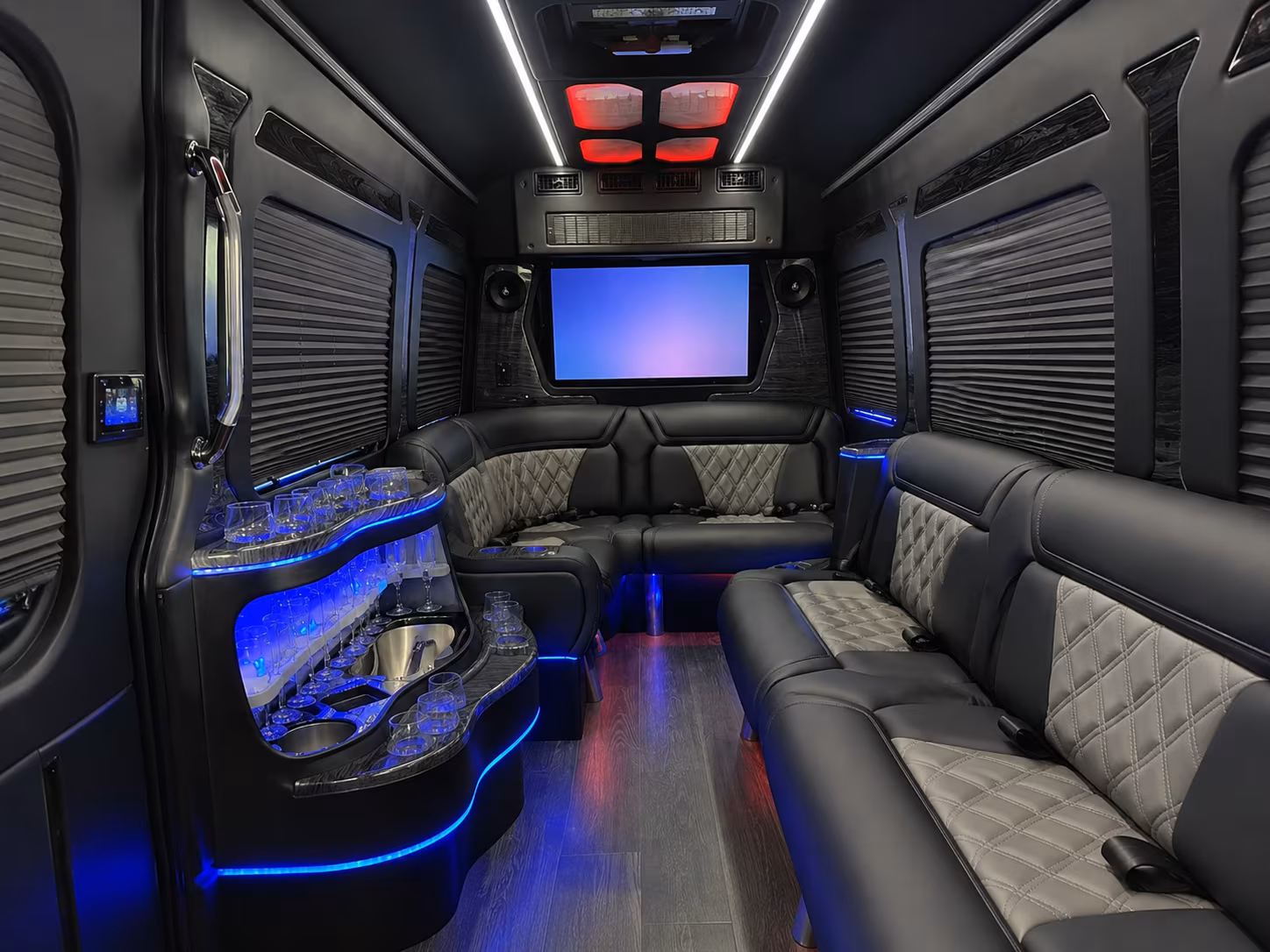 charlotte 30 passenger party bus inside