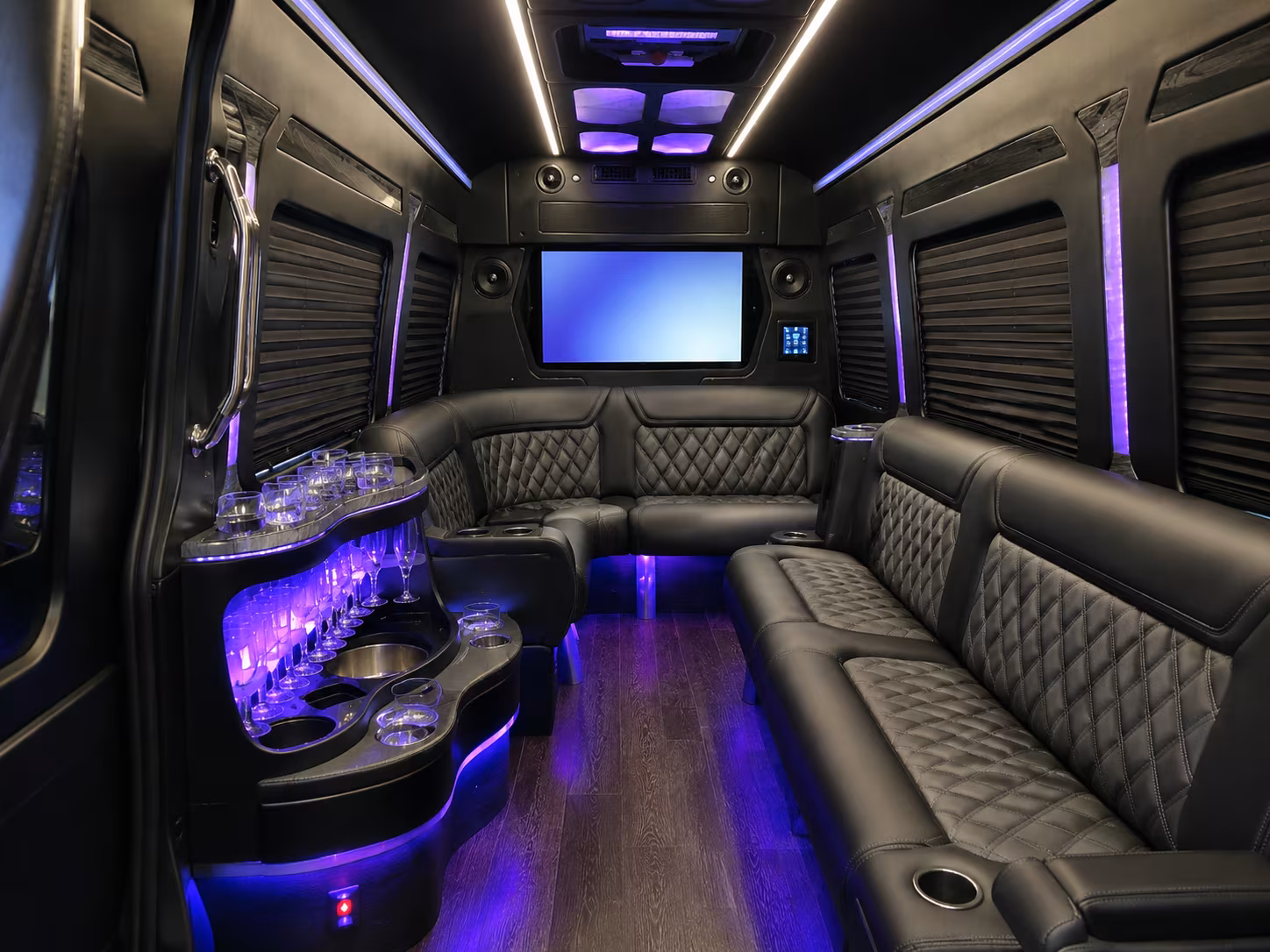 charlotte 50 passenger party bus interior